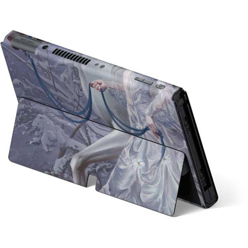 Fairy with Horse in Snow by Nene Thomas Nintendo Switch OLED (2021) Skin